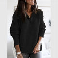 Women's Cable Knit Cardigan Zip Up Sweater Loose Open Front