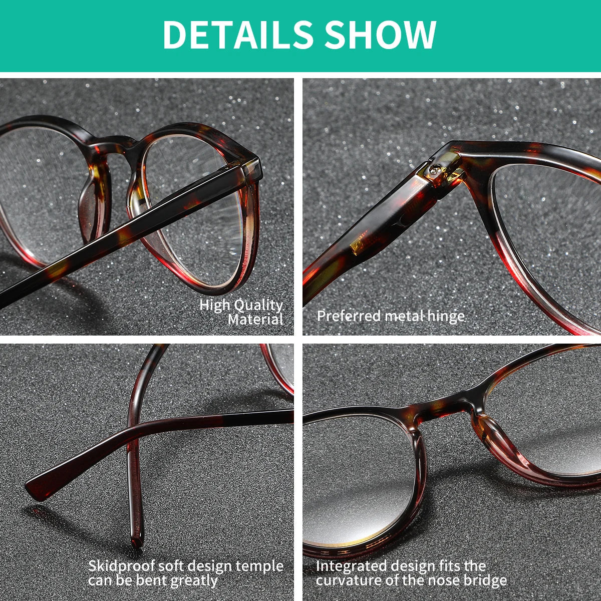Leopard Print Lightweight Reading Glasses for Men and Women