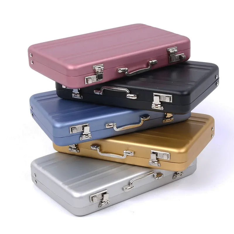 New Storage Box Aluminum Business ID Credit Card Holder Mini Suitcase Bank Card Box Holder Jewelry Case Organizer Rectangle