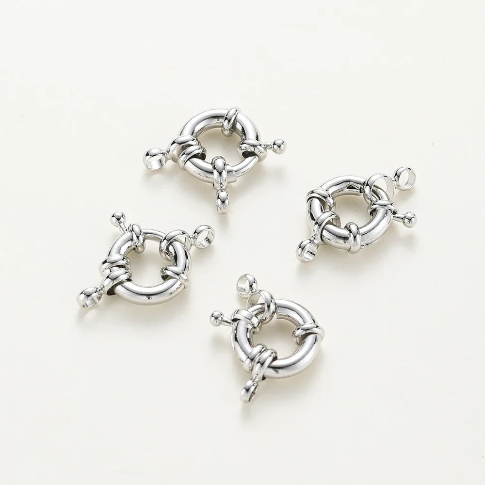 1-4pcs 14K 18K Real Gold Plated Sailor Clasps Bracelet Charm End Connector Spring Clasp For DIY Jewelry Making Necklace Findings