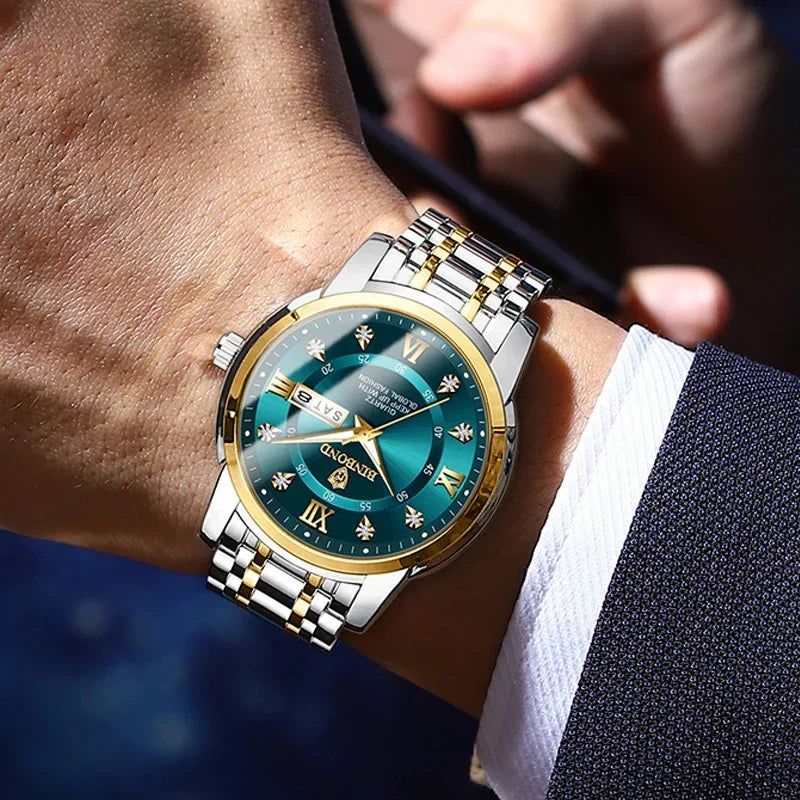 Casual Business Movement Fashion Quartz Wristwatches Gold Diamond Clock Men Luxury Watch Automatic Watches Mens Gifts Relojes