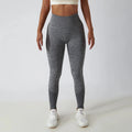 Seamless Ribbed Yoga Leggings with Tummy Control Fit
