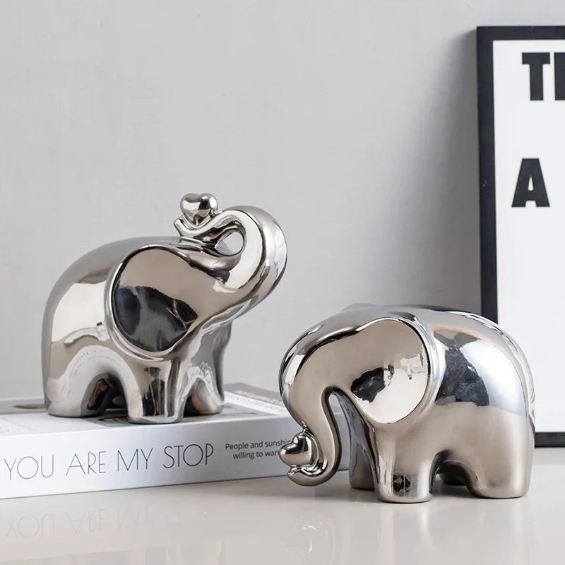 Cartoon Elephant Figurine Boho Home Decor Ornament Living Room  Wine Cabinet DesktopTV cabinet Home