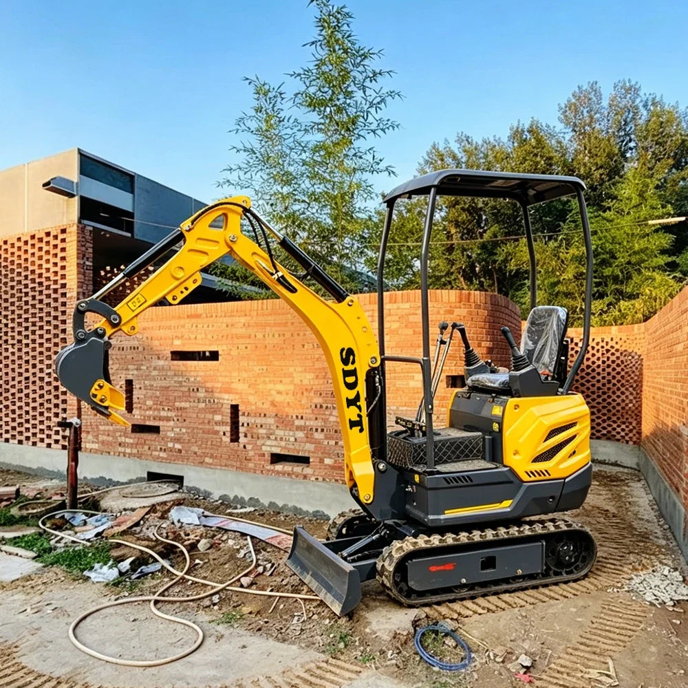 1 Ton Mini Excavator – Compact Micro Digger with Custom Colors for Greenhouse & Farm