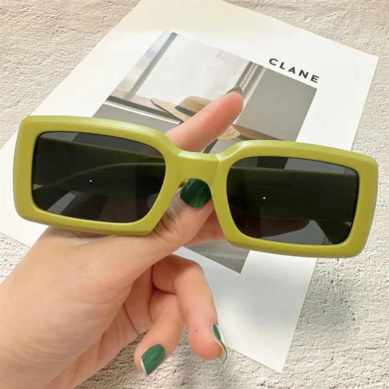 Women's Small Rectangle Sunglasses Modern Outdoor Travel Shades - Image 9