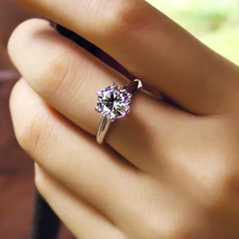 925 Sterling Silve Real Moissanite Ring Grace Banquet Shiny Jewelry Engagement Gift