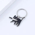 Cute Cartoon Cat Keychain - Black Kitten Knife Pendant for Keys, Bag, Jewelry - Wholesale Animal Keyring Gift