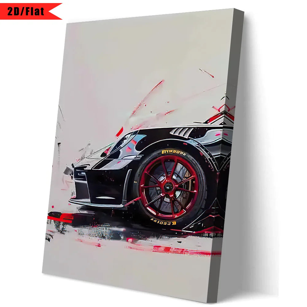 Fashionable Popular Super Sports Car GT3 RS Graffiti Wall Art, HD Canvas Print Poster, Home, Living Room, Room Decoration