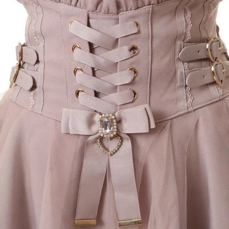 High Waist Sweet Lace Gothic Skirt