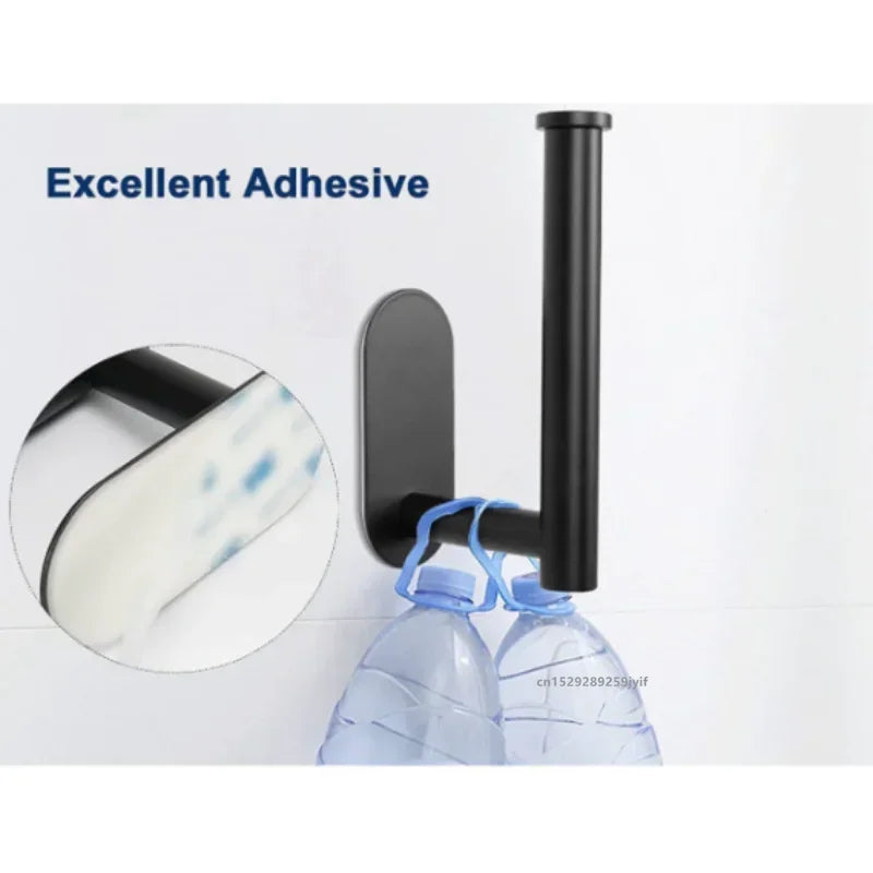 Self-Adhesive Toilet Paper Holder – No-Drill Stainless Steel Roll Holder with Shelf