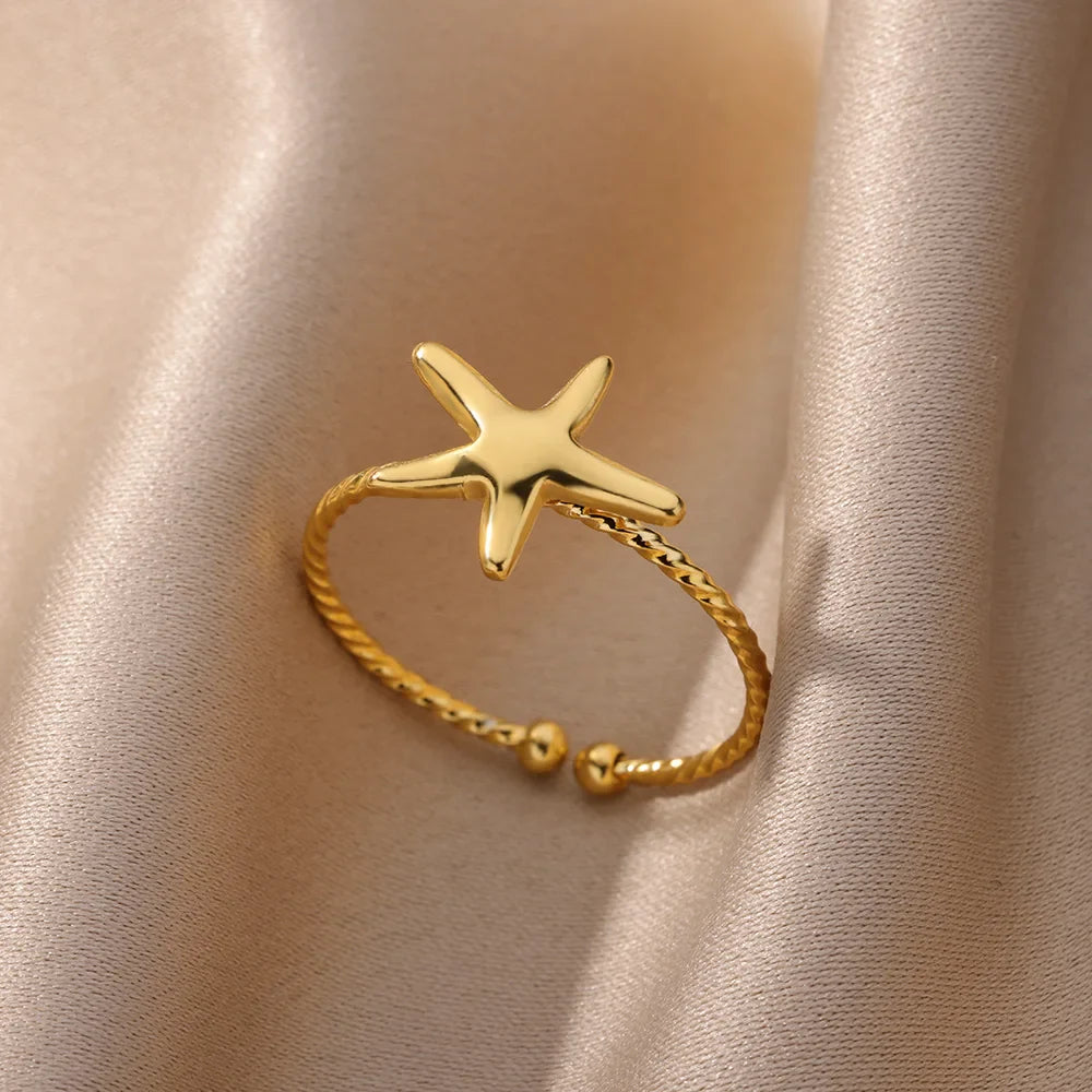 Stainless Steel Rings for Women Waterproof Open Gold Color Ring Wedding Couple Band Jewelry Gifts Free Shipping Items anillos