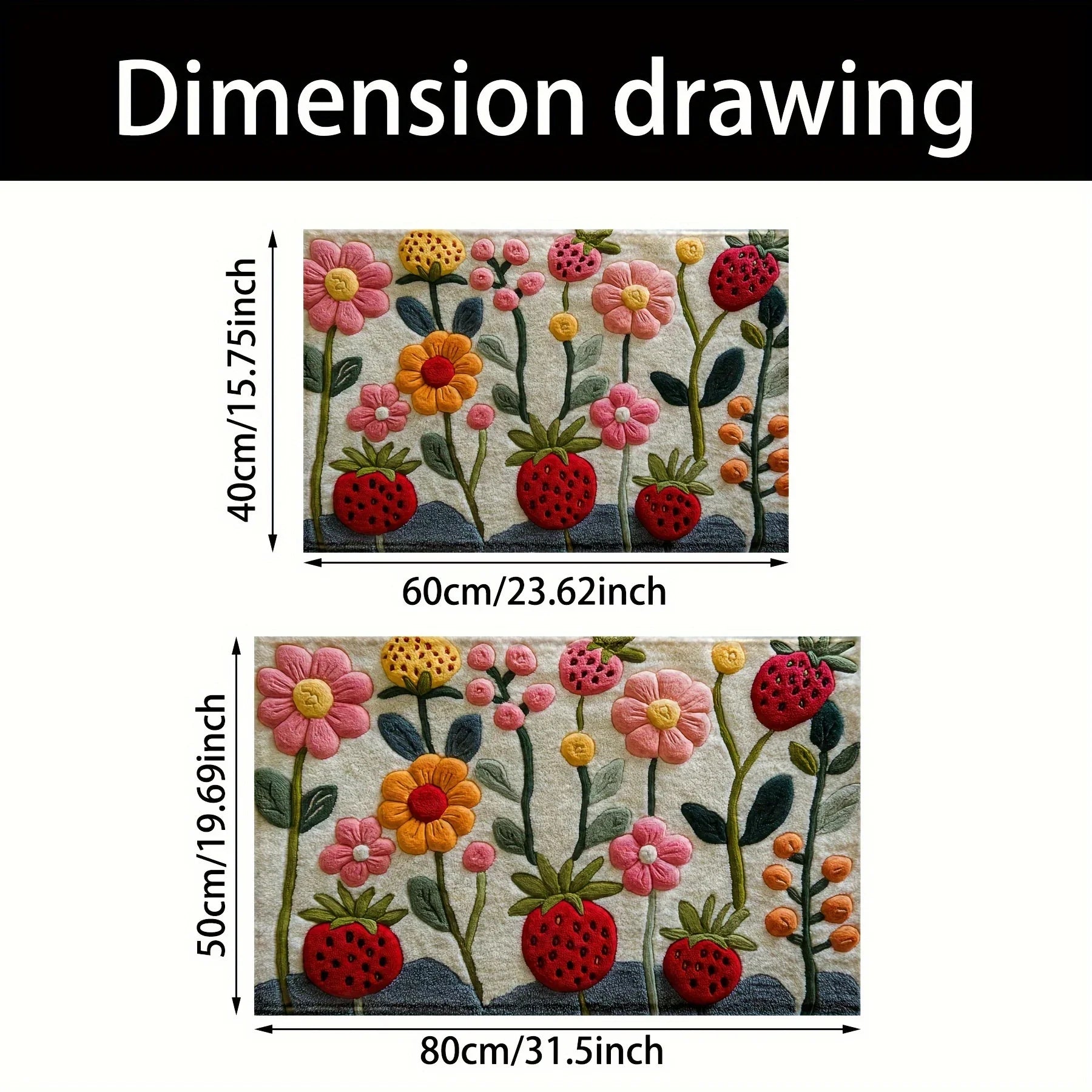 VIKAMA2D Garden Flower Doormat Rug For Bedroom Living Room Carpet Fireplace Floor Mat Kitchen Rug Non-slip Bathroom Mat Home Dec