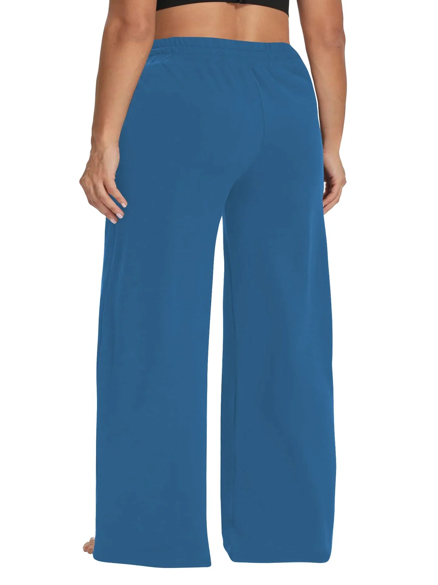 Wide Leg Lounge Trousers with Drawstring Waist and Pockets - Image 21