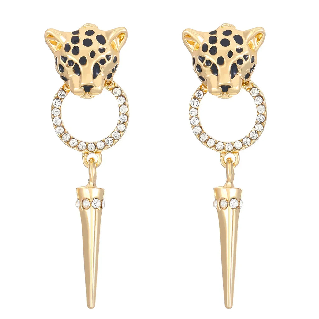 Luxury Quality Jewelry Cheetah Leopard Pattern Pendant Earrings Trendy Personalized Women's Party Fashion Jewelry Accessories
