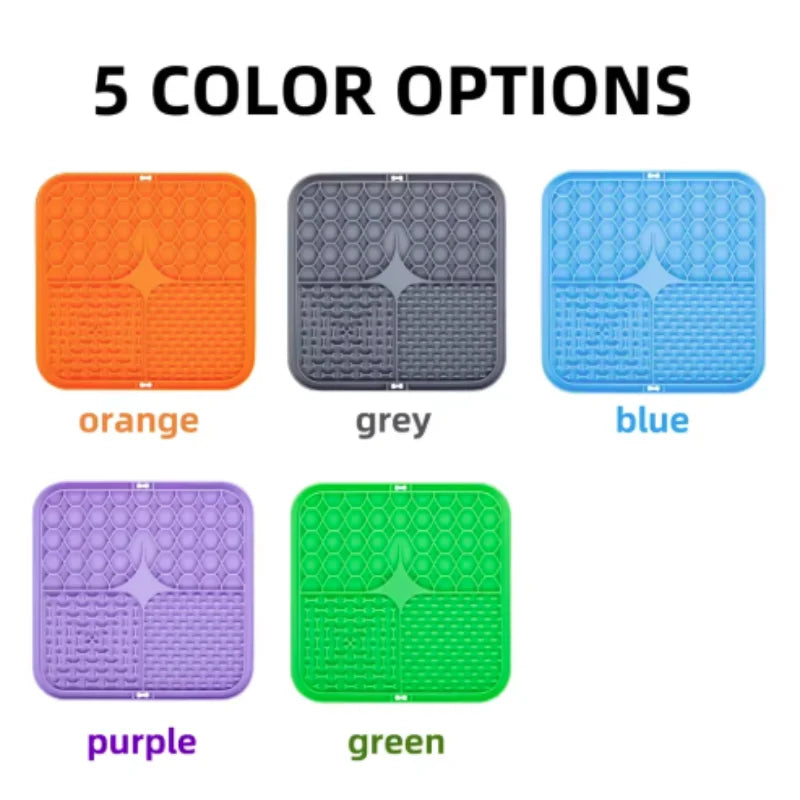 Silicone Dog Lick Mat with Suction Cups – Slow Feeder Lick Pad for Dogs