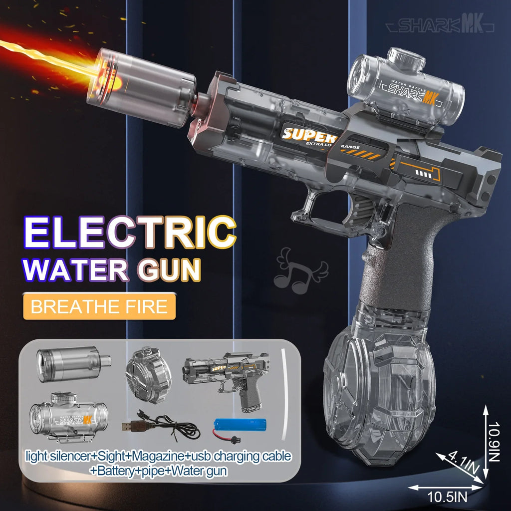 Electric Water Spray Gun with Light – High-Pressure Toy Water Gun