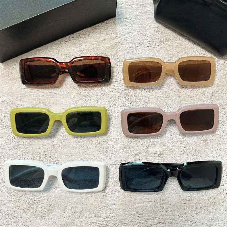 Women's Small Rectangle Sunglasses Modern Outdoor Travel Shades - Image 2
