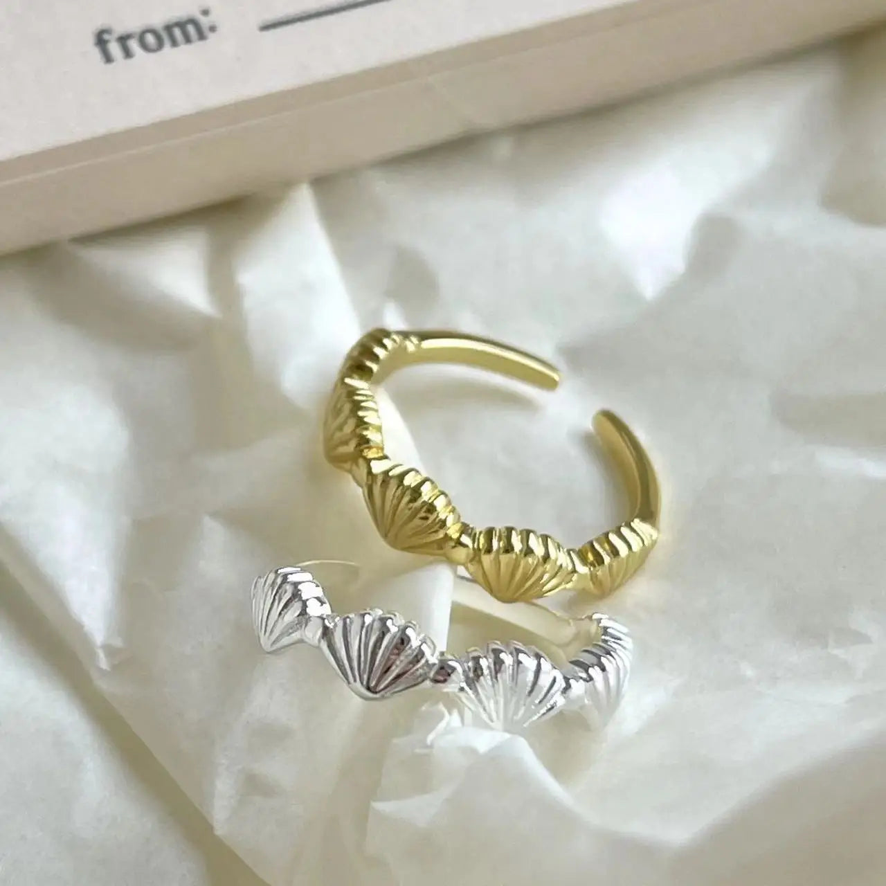 Fashion 925 Sterling Silver Shell Adjustable Rings Luxury Jewelry For Women Accessories Wholesale