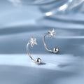 925 Silver Star Flash Crystal Summer Small Fresh Female 2022 New Trendy Personality Earrings