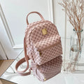 Women's Classic Patterned Backpack - Dark Brown & Pink - Image 2