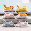 Japanese Style Underglaze Ceramic Cute Cat Chopstick Holder Tableware Restaurant Simple Oval Spoon Bracket Utensil for Kitchen