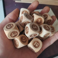 10pcs/set Wooden Dice 6 Side Laser Engraving  Digital Dice DIY Games Accessories 20mm