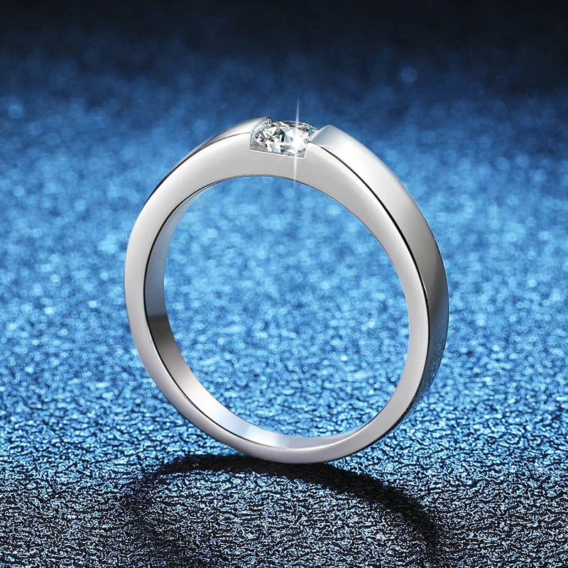 NeeTim 4mm D Color Moissanite Ring for Couple Women Men 925 Sterling Silver Lab Diamond Engagement Wedding Rings Jewelry Bands