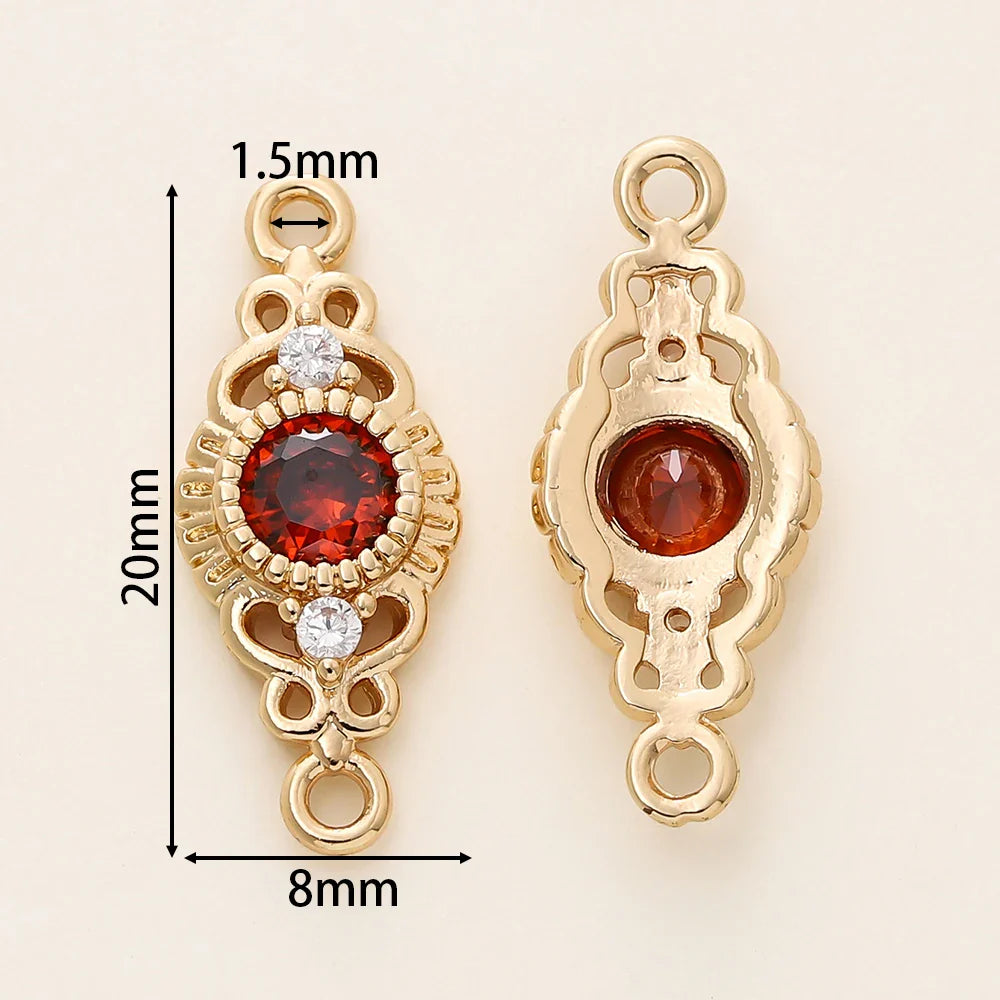 5/10Pcs/Pack 18K Gold Color Plated Metal Brass 2 Holes Oval Connector Pendants for DIY Necklace Jewelry Making Accessories