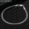 ALIZERO 925 Sterling Silver Bracelet 4/6/8/10/12mm Side Chain Bracelets For Men Women Fashion Fine Jewelry Wholesale