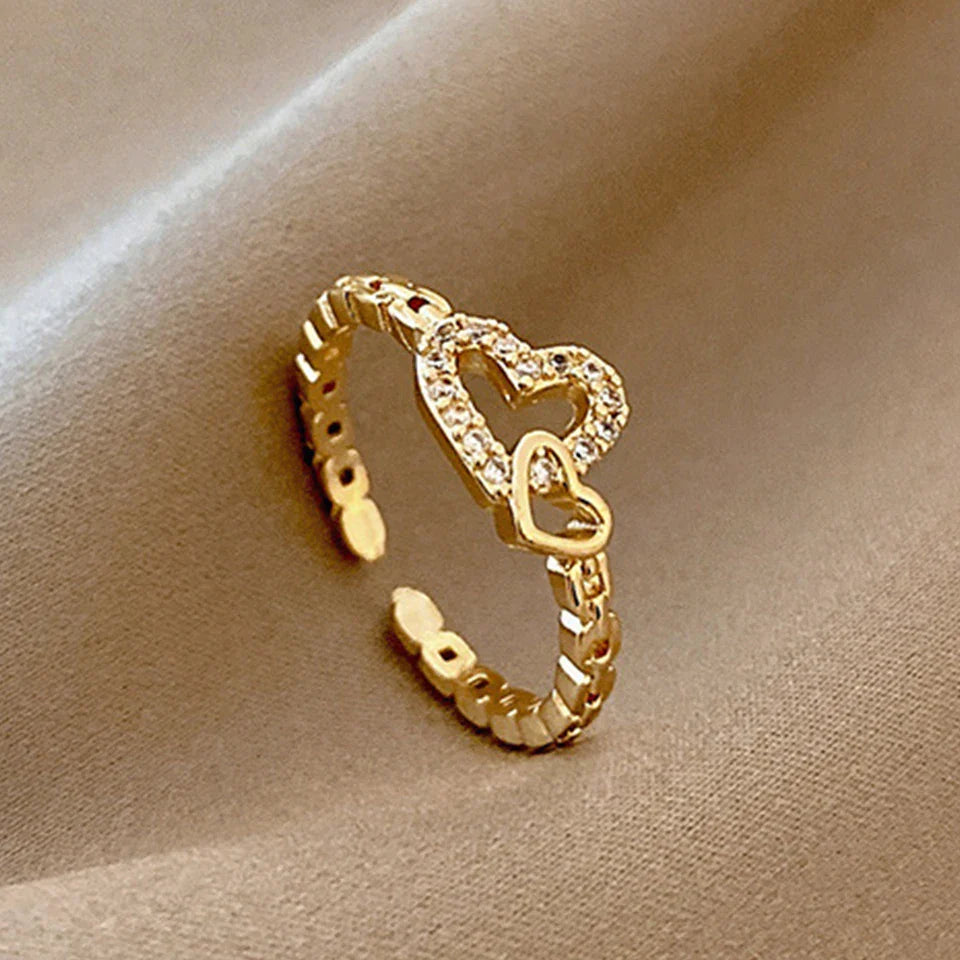 Yupsk Korean Fashion Micropaved Crystal Zirconia Bow Ring for Women Girls Exquisite Ins Trendy Minimalist Finger Rings Jewelry