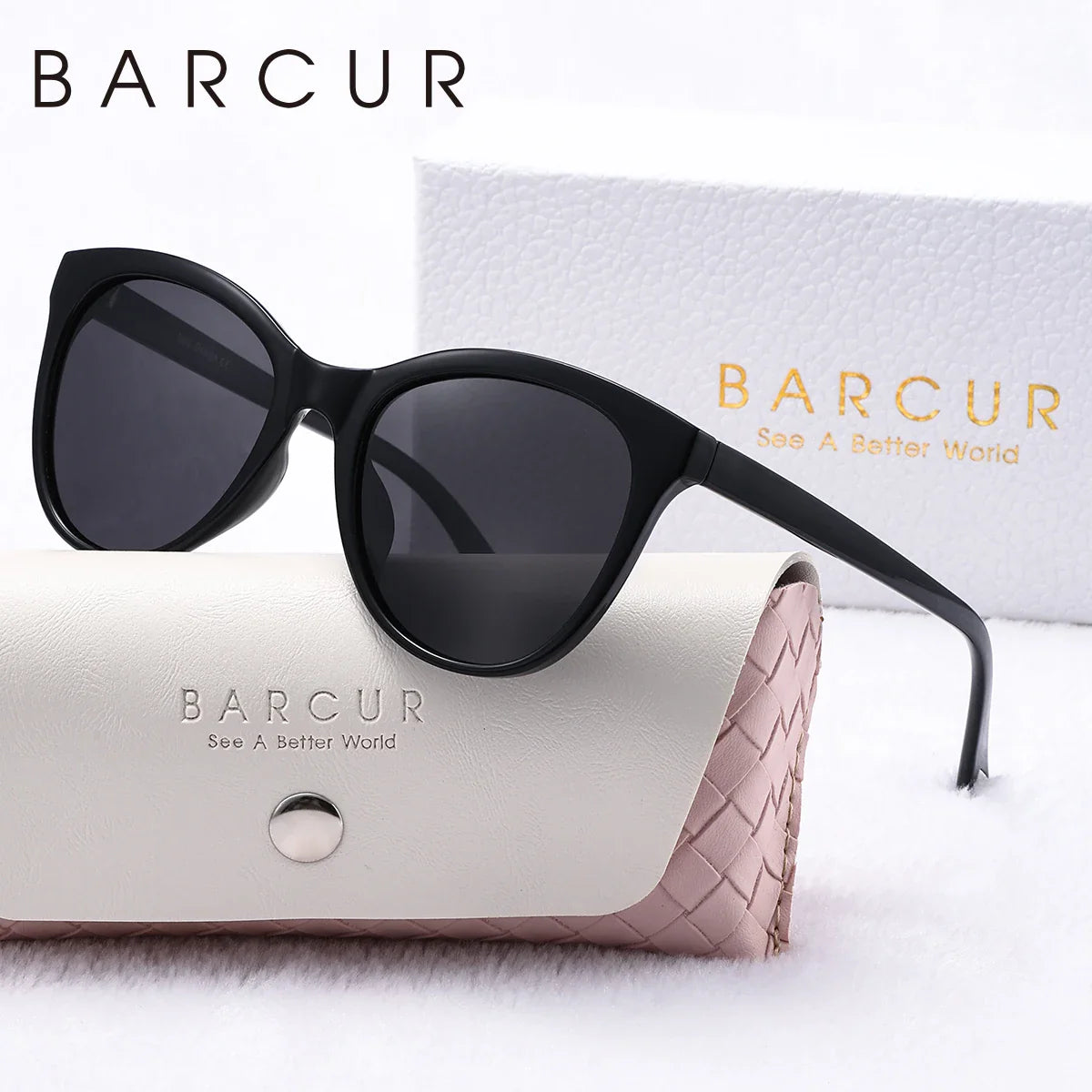 Transparent Cat Eye Sunglasses with Polarized UV400 Lenses