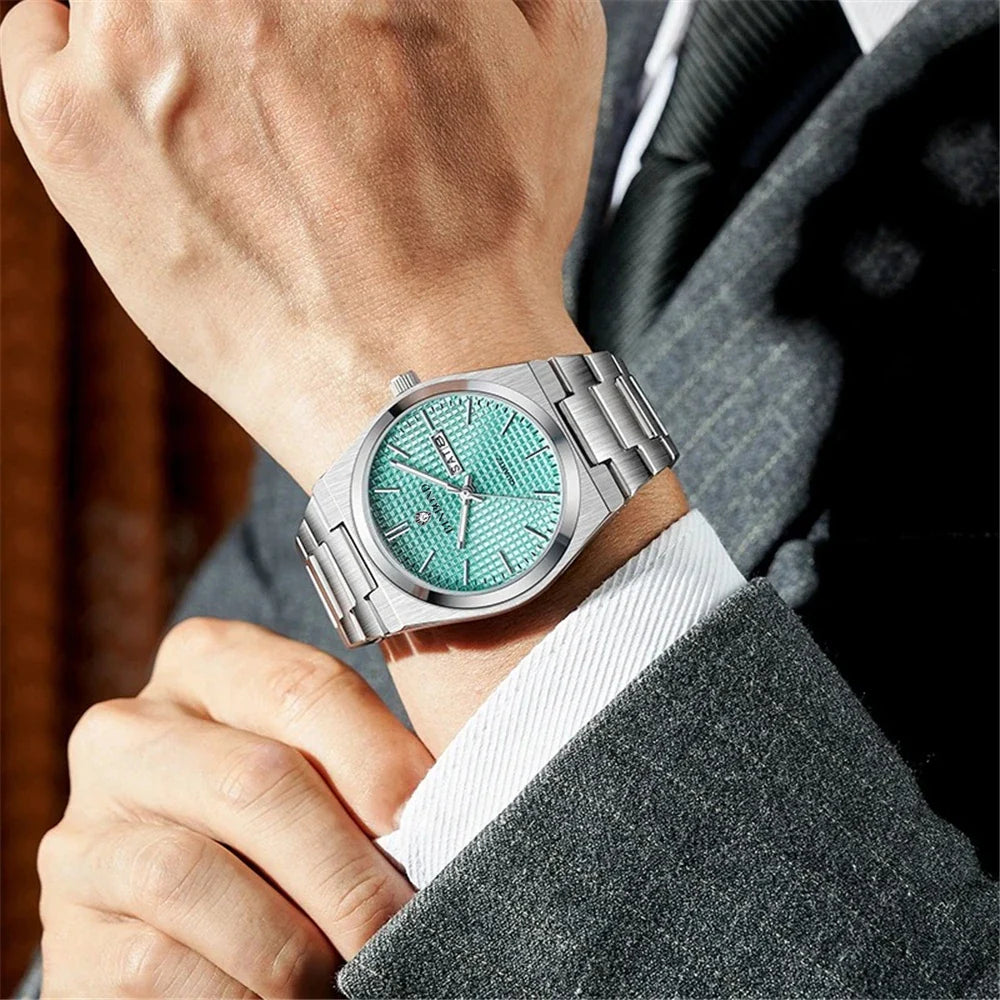 Fashion Quartz Wristwatches New Brand Simple Style Sky Blue Luxury Watch Man Automatic Watches For Men Clock Mens Gifts Reloj