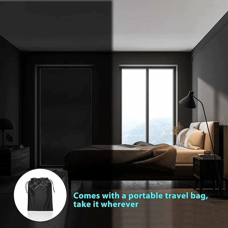 Removable Blackout Window Cloth, 100% Light Blocking Privacy Curtain