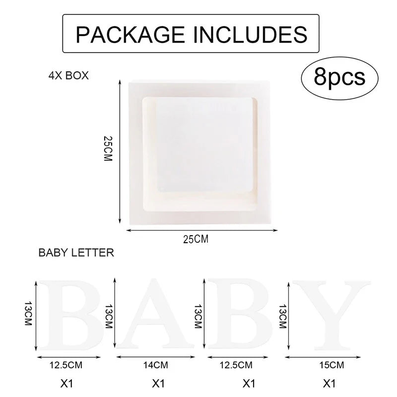 25cm ONE Letter Balloon Box 1 One Year Old Birthday Decor 1st Birthday Party Decoration Kids Boy Girl Baby Shower Balloon Box