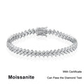NeeTim Moissanite Tennis Bracelet 925 Sterling Silver Lab Diamond Bracelets with White Gold Plated  Fine Jewelry For Women