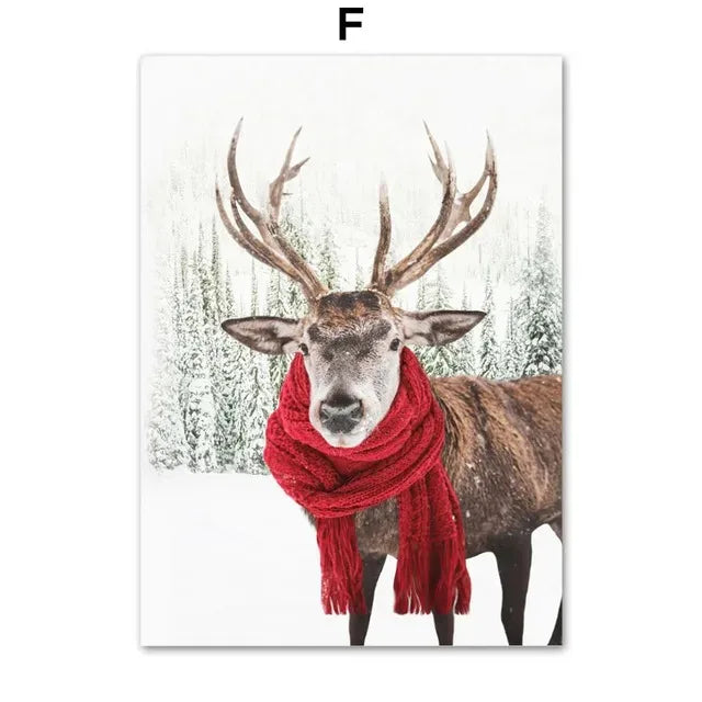 Winter Snow Scenery Christmas Wall Art Unframed Canvas Prints - Image 9