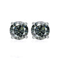 NeeTim 0.5ct 1ct 2ct Moissanite Stud Earrings for Women 925 Sterling Silver Pink Black Blue Grey Sparkling Lab Diamond Earring
