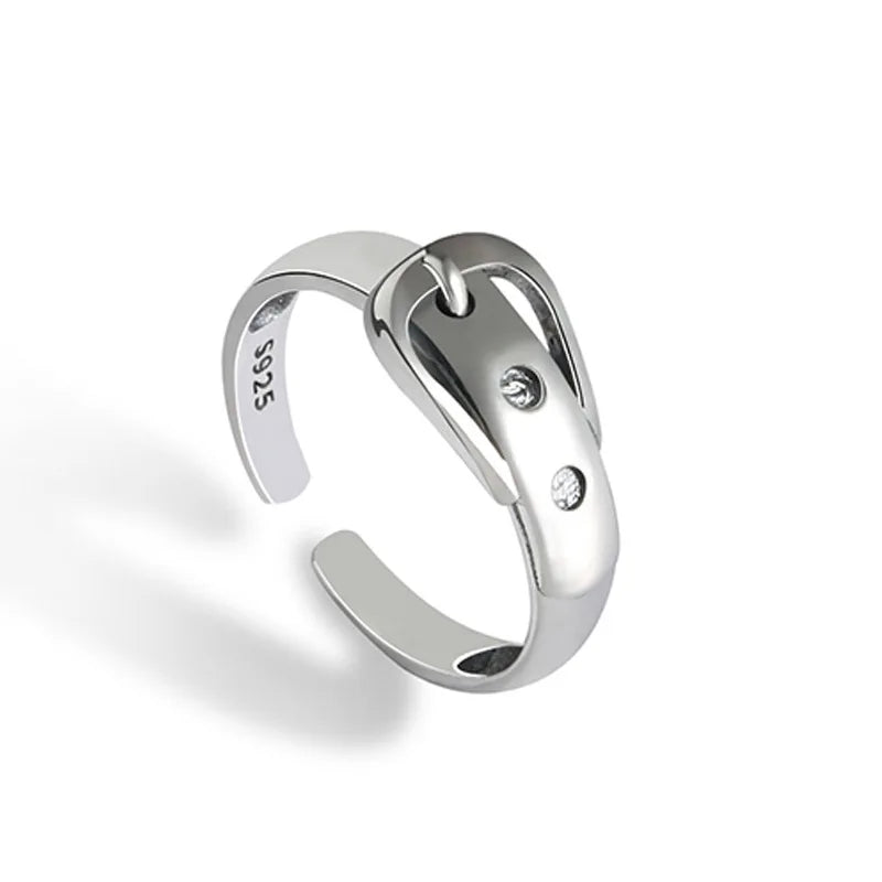 925 Sterling Silver Belt Adjustable Rings Wedding Engagement Jewelry For Women Accessories   Dropshippin