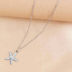DOTIFI  Beach Wind Shell Starfish Pendant Pendant Stainless Steel Necklace Female Fashion Simple Personalized Necklace Jewelry
