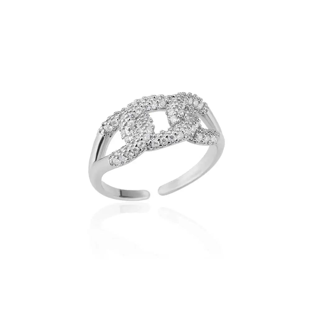 Zircon Bar Rings For Women Gold Plated Stainless Steel Bar Opening Ring 2023 Trending Luxury Wedding Aesthetic Jewelry anillos