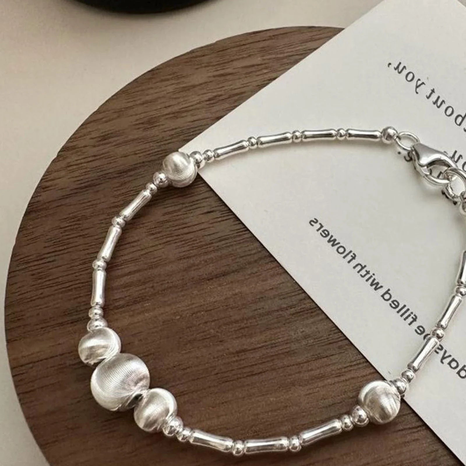 925 Silver Double Layer Pearl Bracelet for Women Girl Design Bead  Jewelry