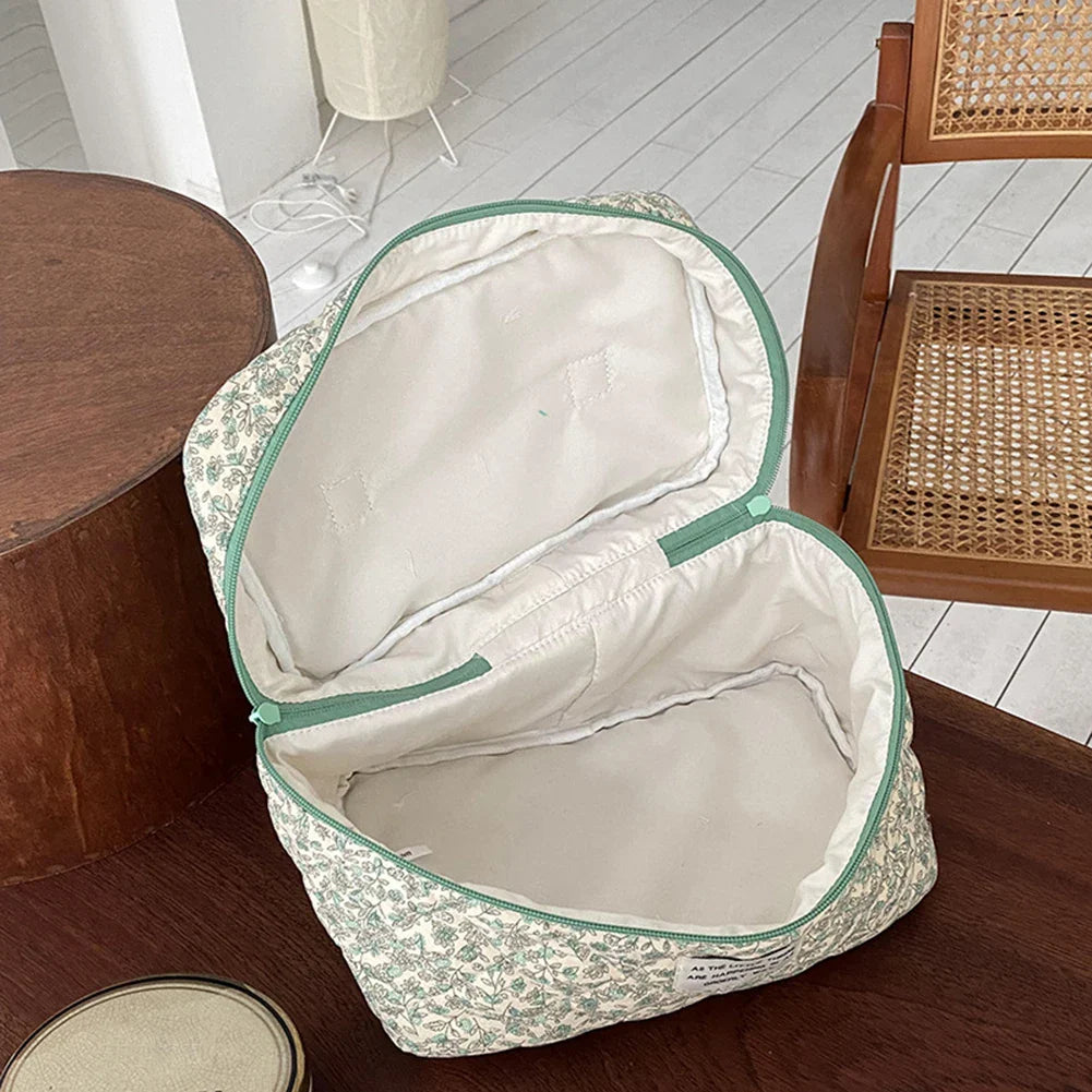 Floral Quilted Cosmetic Organizer Travel  Home