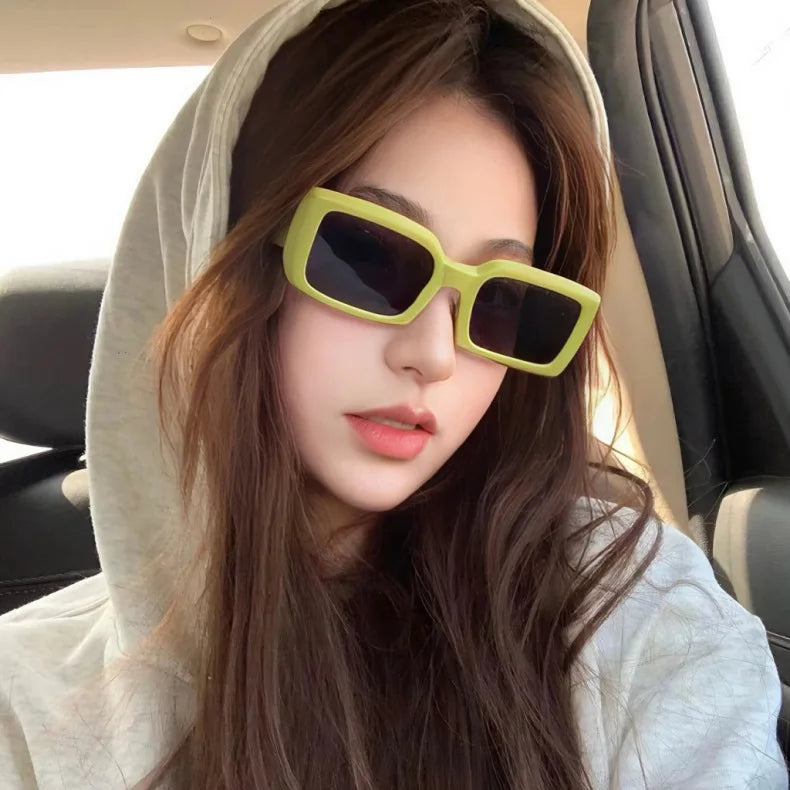 Women's Small Rectangle Sunglasses Modern Outdoor Travel Shades - Image 4