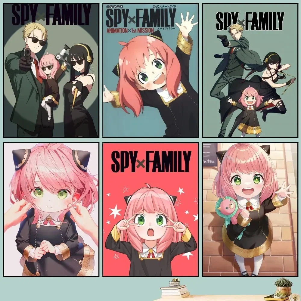 Classic Retro Wall Art, Anime "Spy X Family", HD Canvas Printed Poster, Home Living Room Bedroom Decorative Painting