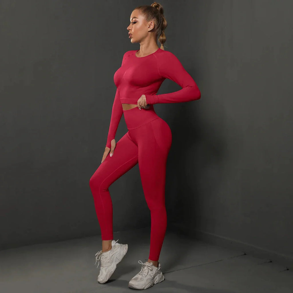 Women's Seamless Long Sleeve Yoga Top Performance Fitness Shirt - Image 2