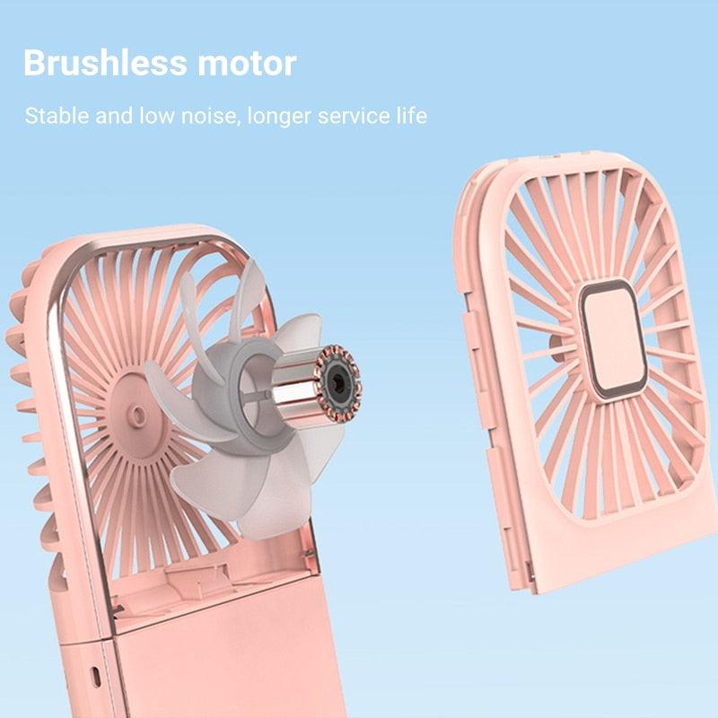 Mini Portable Handheld Neck Fan - 3000mAh USB Rechargeable Cooling