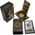 Luxe Finish Divinative Gold Foil Tarot Cards Fantastic Board Game Set For Predictive With Wooden Card Stand