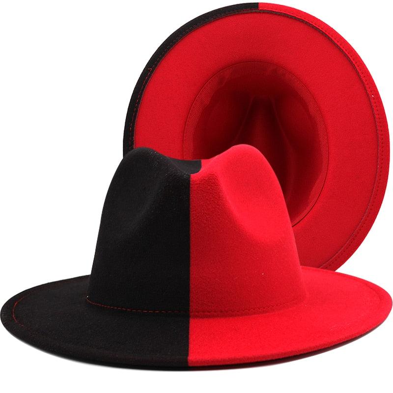 Two-Tone Modern Unisex Fedora Hat with Adjustable Fit