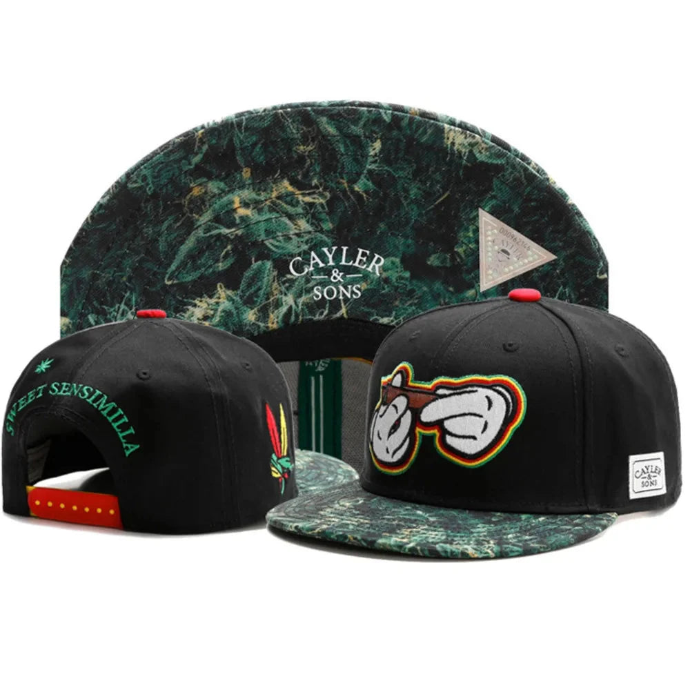 Skull Hand Snapback Hat – Flat Bill Adjustable Baseball Cap