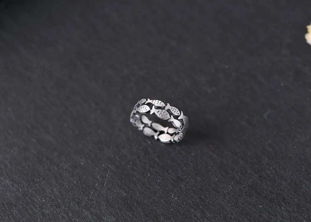 925 Sterling Silver Bilayer Fish Adjustable Rings For Women Engagement Wedding Luxury Quality Aesthetic Jewelry Jewellery